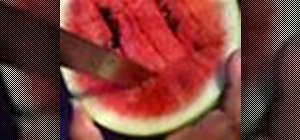 Carve a watermelon into easy-to-eat cubes without making a mess