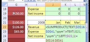 Sum a table of data by year & month in Microsoft Excel