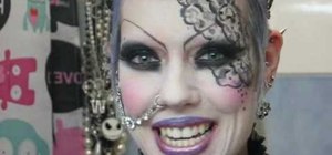 Apply a cosplay-inspired gothic lace makeup look