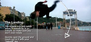 Perform an advanced butterfly twist (B-twist) acrobatic flip