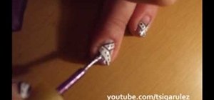 Create a black, white & purple nail design