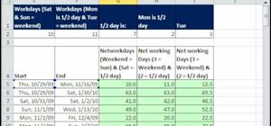 Count whole and half workdays in Microsoft Excel