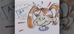 Draw a cartoon little girl with pigtails