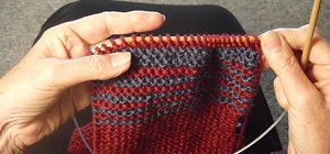 Knit a four-row stripe with alternating colors