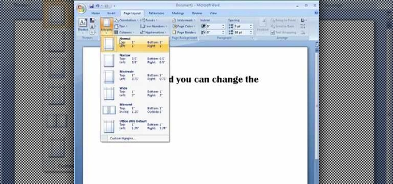 how to change margins in word 2007  u00ab microsoft office    wonderhowto