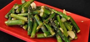 Make garlic asparagus