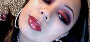 Get a sultry, blood red vampire inspired makeup look