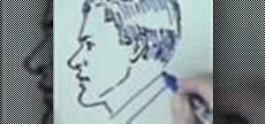 Draw the profile of a man's face