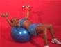 Exercise with the dumbbell fly on stability ball