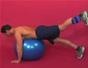 Exercise with 1 leg hip extension on stability ball