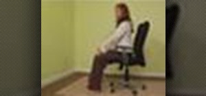 Do yoga stretches in an office chair