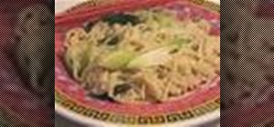 Stir fry Chinese fried noodles wtih Kai