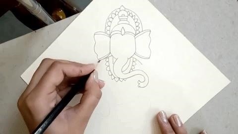 How to Draw the Sitting Hindu God Ganesha, Step by Step