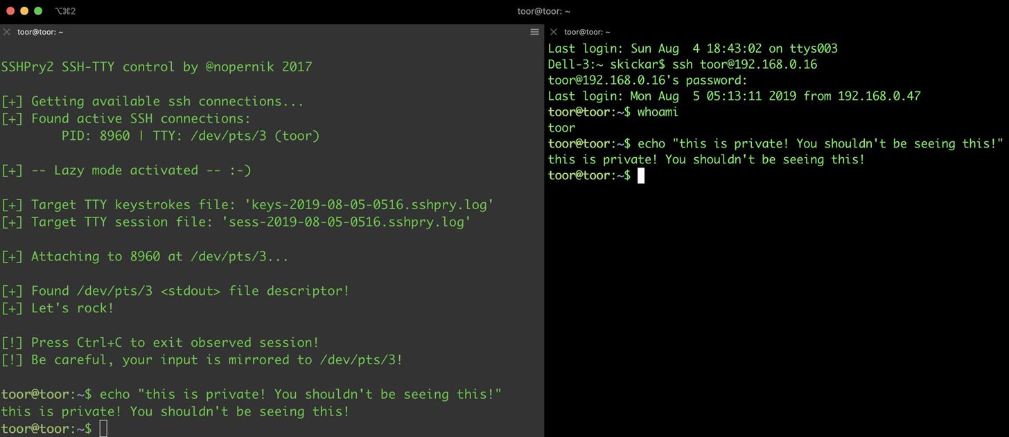 How to Spy on SSH Sessions with SSHPry2.0