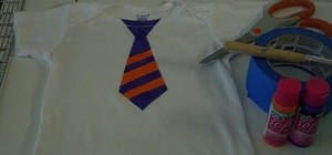 Make a simple stenciled necktie onesie for your baby boy