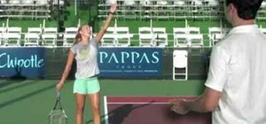 Practice backswing in a tennis serve