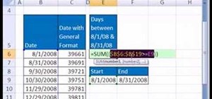 Count the number of days between dates in MS Excel
