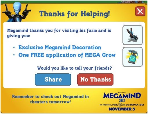 Megamind has come to Farmville!