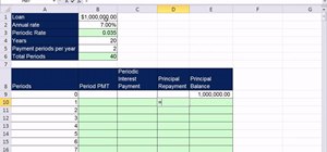 Build an amortization table for a business loan with the PMT function