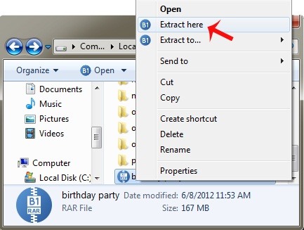 How to Open .Rar Archive in One Click
