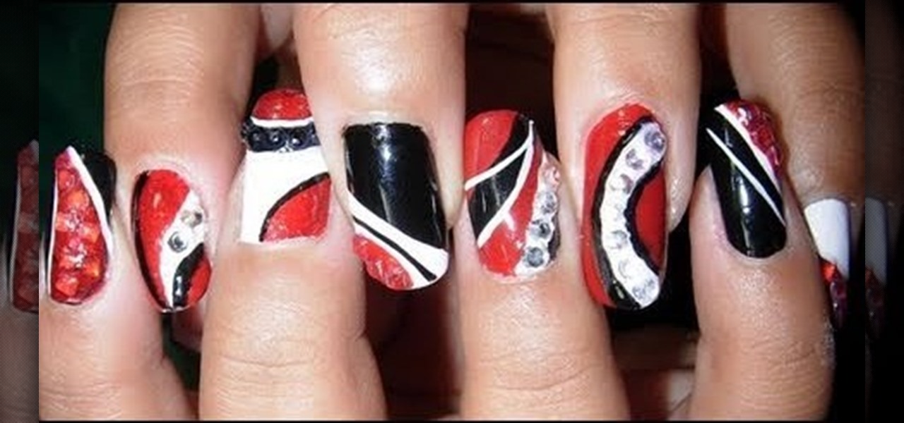 How to Create a graphic red, white, and black nail look « Nails & Manicure  :: WonderHowTo