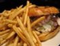 Make a lobster roll sandwich with a side of fries