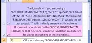 Create random basic math problems in Microsoft Excel