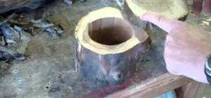 Make a rustic box out of a log of applewood