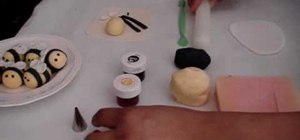 Make a fondant bumble bee for cake decorating