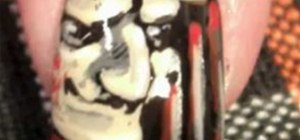Paint Freddy Krueger Halloween Nails