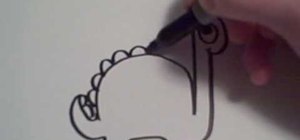Draw a cartoon brontosaurus