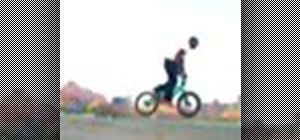 Perform a 540 caballero on a BMX bicycle