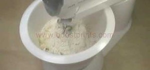 Rub butter into flour using a mixer