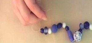 Make a blue "boho" stretch bracelet