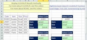 Look up & retrieve a row of data from a table in Excel