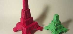 Fold an intermediate level origami Eiffel tower