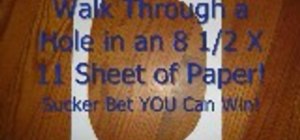 Win a sucker bet by walking through a sheet of paper