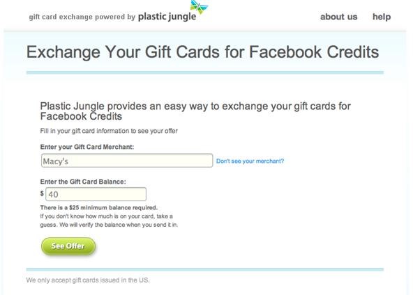 How to Exchange Gift Cards for Facebook Credits