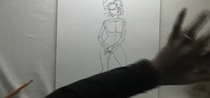 Draw an anime or manga female in motion