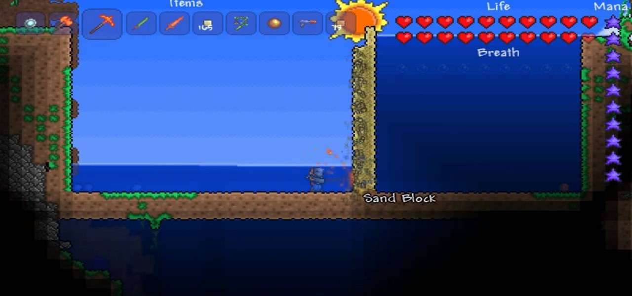 How to Drain water quickly in Terraria using sand « PC Games
