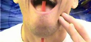 Shove a straw through the bottom of chin