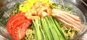 Make Japanese Hiyashi Chuka noodles (Cooking With Dog)