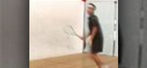 Do a squash forehand volley drop off cross court