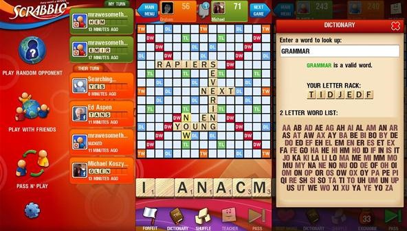 Scrabble Beats Words with Friends to NOOK Color