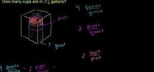 Convert from gallons to quarts, pints and cups in basic math