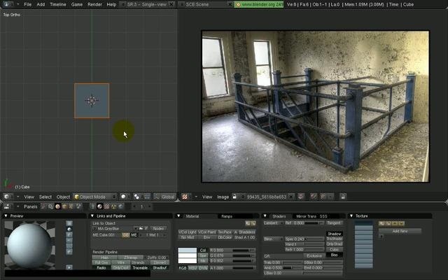 Create a 3D model of an urban stairway platform in Blender 2.5 - Part 4 of 4
