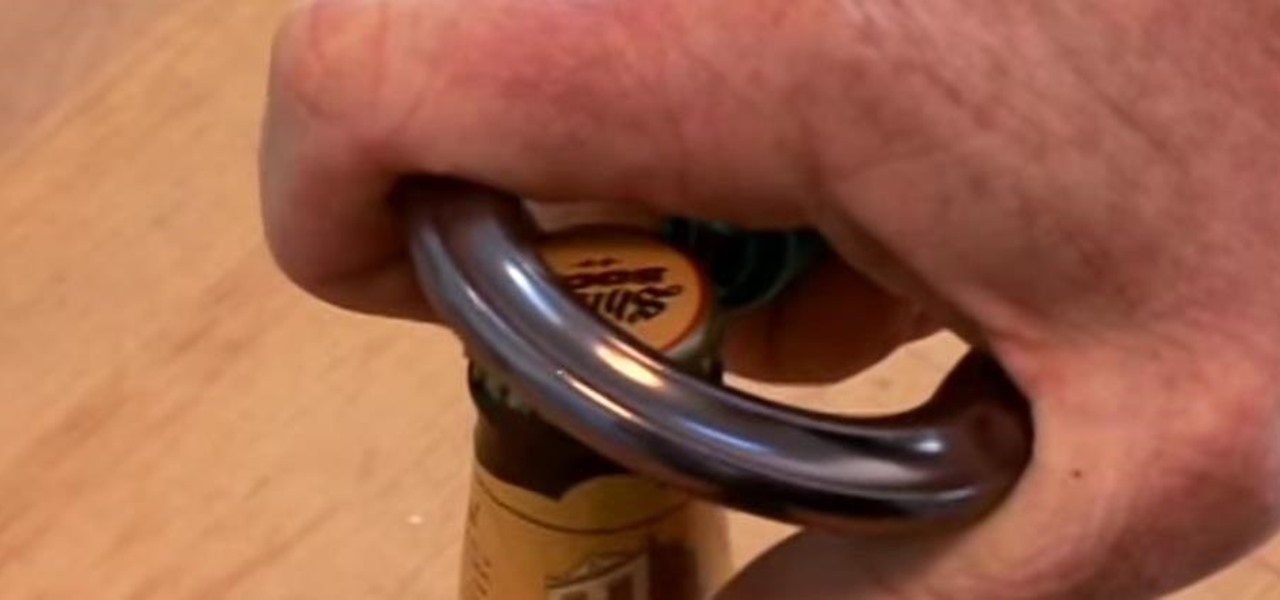 Open a Beer Bottle with a Rock Climbing Carabiner