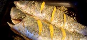 Make sea bass with fennel garlic lemon