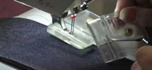 Top stitch with a double needle on a sewing machine