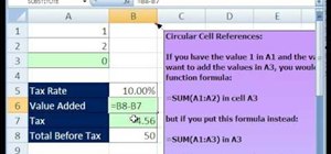 Deal with a circular reference warning in MS Excel